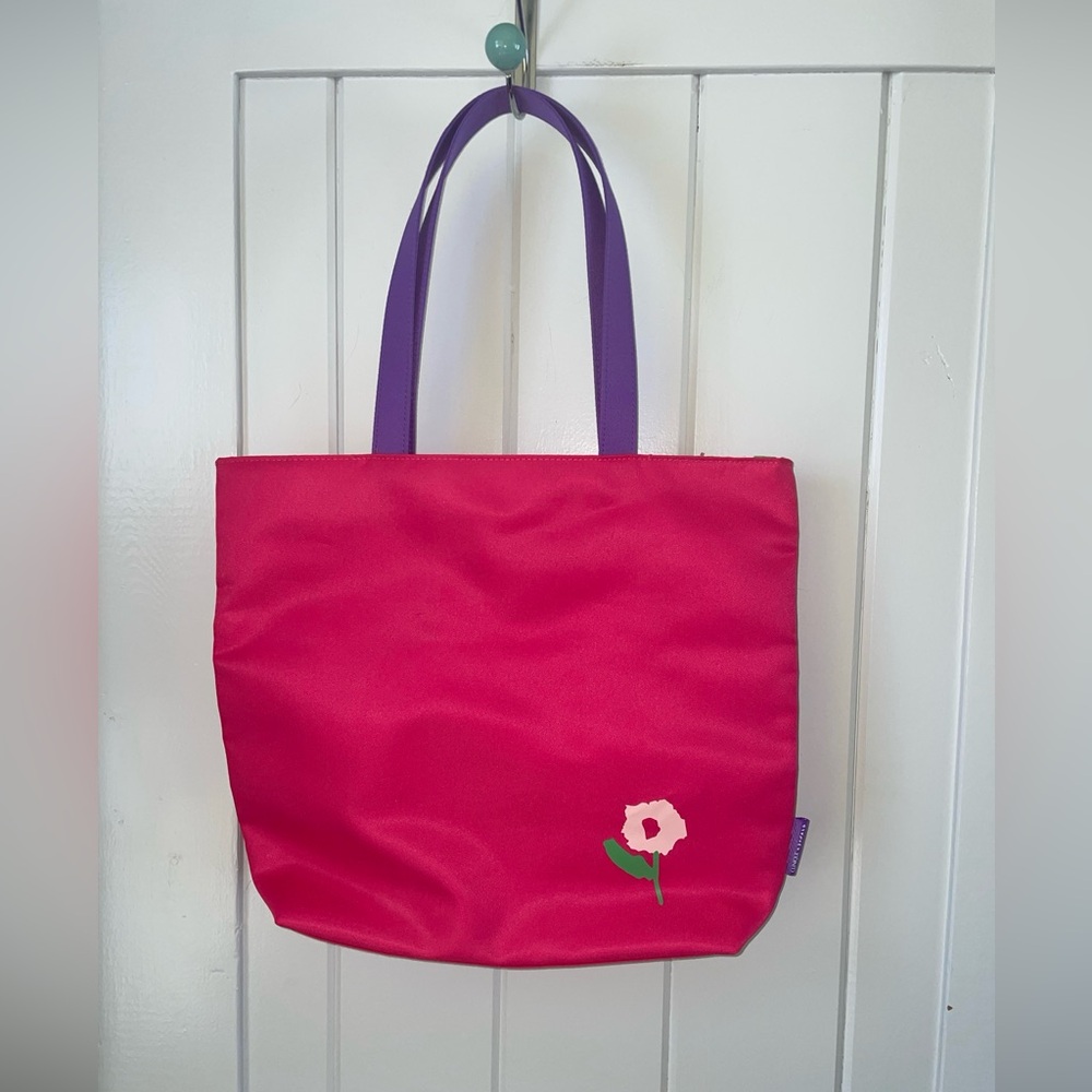 Clinique x Donald Pink and Floral Tote Bag Book Bag Purse